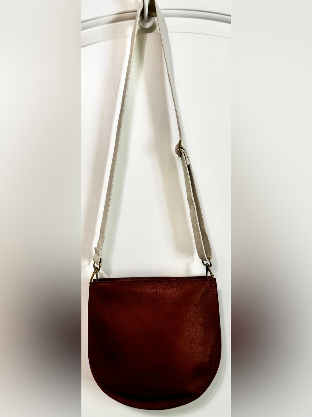Madewell The Transport Saddlebag Leather Crossbody Bag English Saddle NWT - Picture 3 of 16